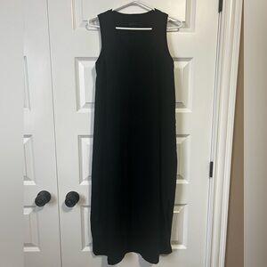 Pact Organic Cotton Classic Sleeveless Black Midi Maxi  Dress Sz Medium